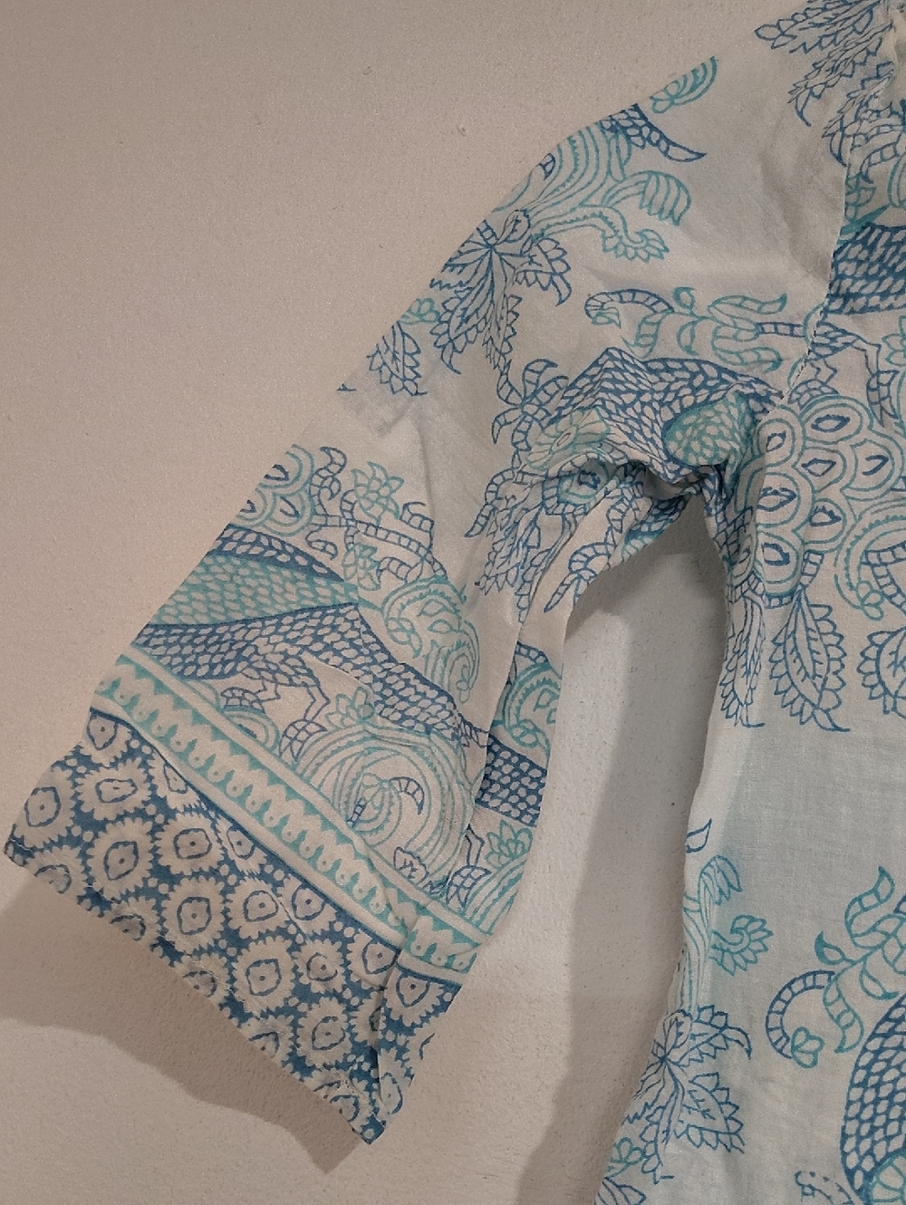 Calypso St. Barth Girls White & Blue Paisley Tunic - Picture 4 of 7